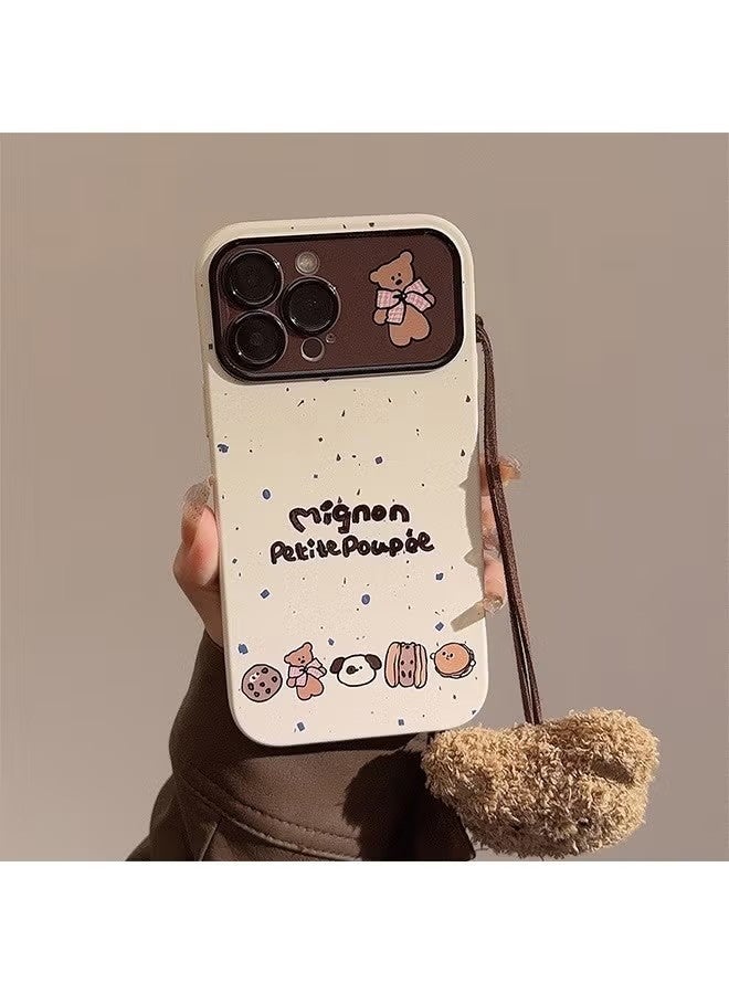 Compatible with iPhone 16 Pro Max Case, Cute animals and Teddy Bea Pattern Shockproof Case Cover with Plush Bear Pendant Strap Girls Women Case for iPhone 16 Pro Max - Image 1